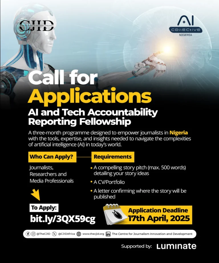 Storytelling AI and Tech Accountability Reporting Fellowship (CJID)