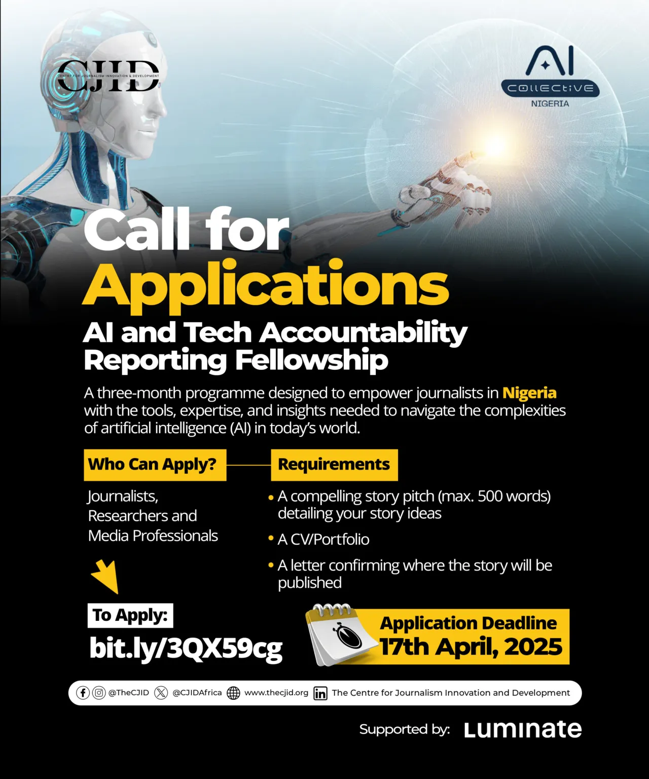 Storytelling AI and Tech Accountability Reporting Fellowship (CJID)