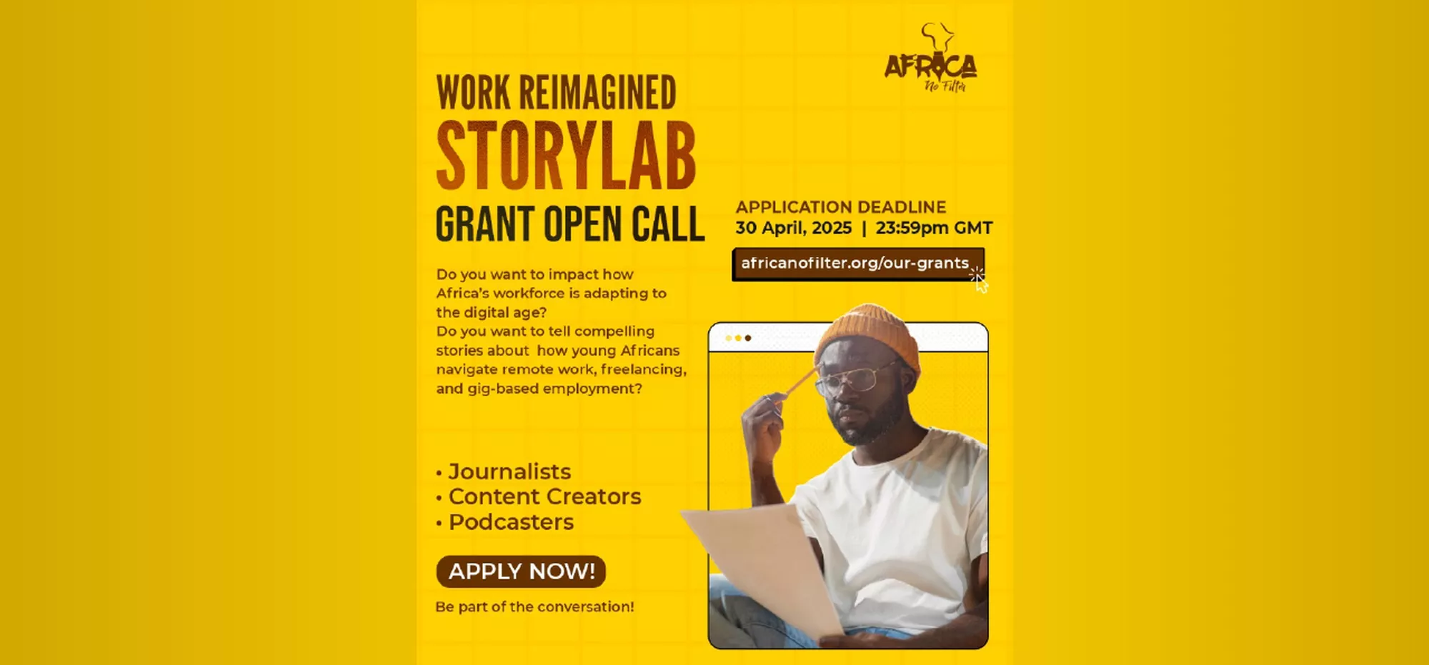 Work Reimagined StoryLab Grant for Journalists & Content Creators